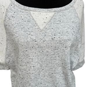 Calvin Klein women’s size M, short sleeve sweatshirt, gray and cream